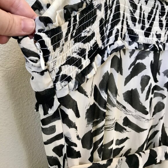 Alexis For Target Women's Black White Botanical Tiered Ruffle Maxi Dress. Size M - Picture 9 of 15